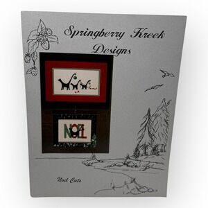 1997 Spring Berry Creek Noel Cats Counted Cross Stitch Pamphlet Christmas VTG